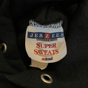 【JERZEES】ワンポイント 刺繍ロゴ プルオーバー パーカー メンズL フーディ スウェットアメリカ古着