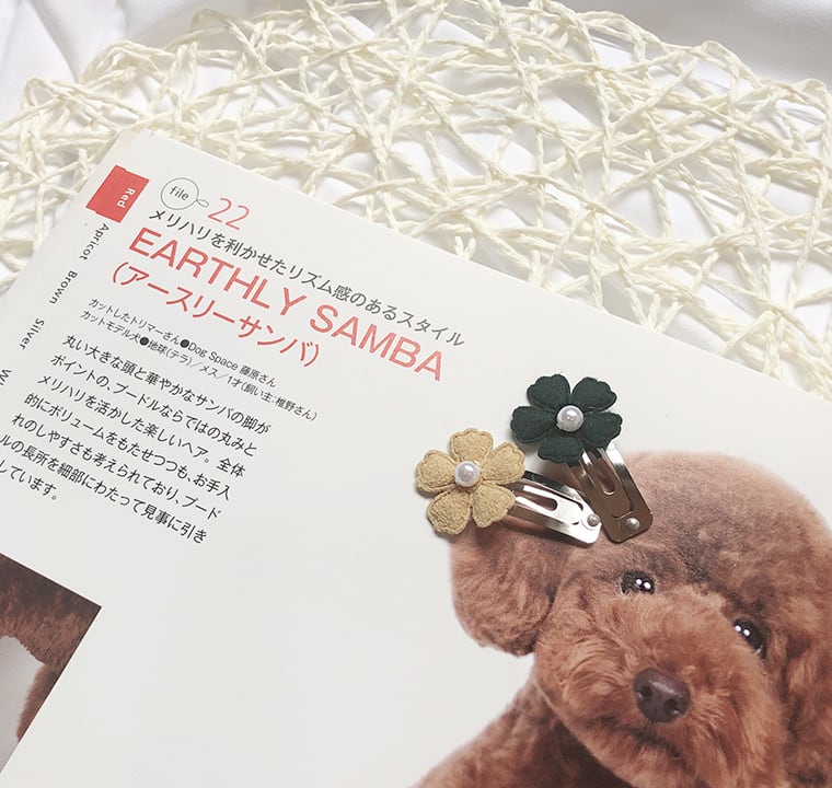 フラワーヘアピン / 犬用 アクセサリー ペット用 ヘアピン 犬服 ペット用品 小型犬 中型犬