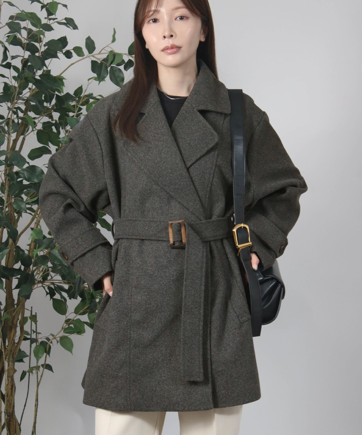 ベルト付きミドル丈コート | SocialGIRL（ソーシャルガール公式）