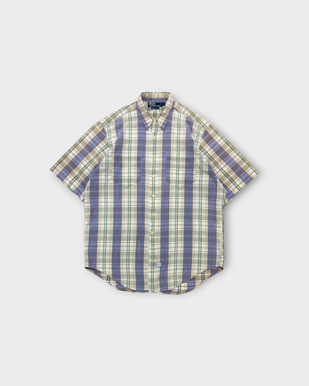 【VINTAGE】1990’s “Polo by Ralph Lauren” Madras Short Sleeve Shirt