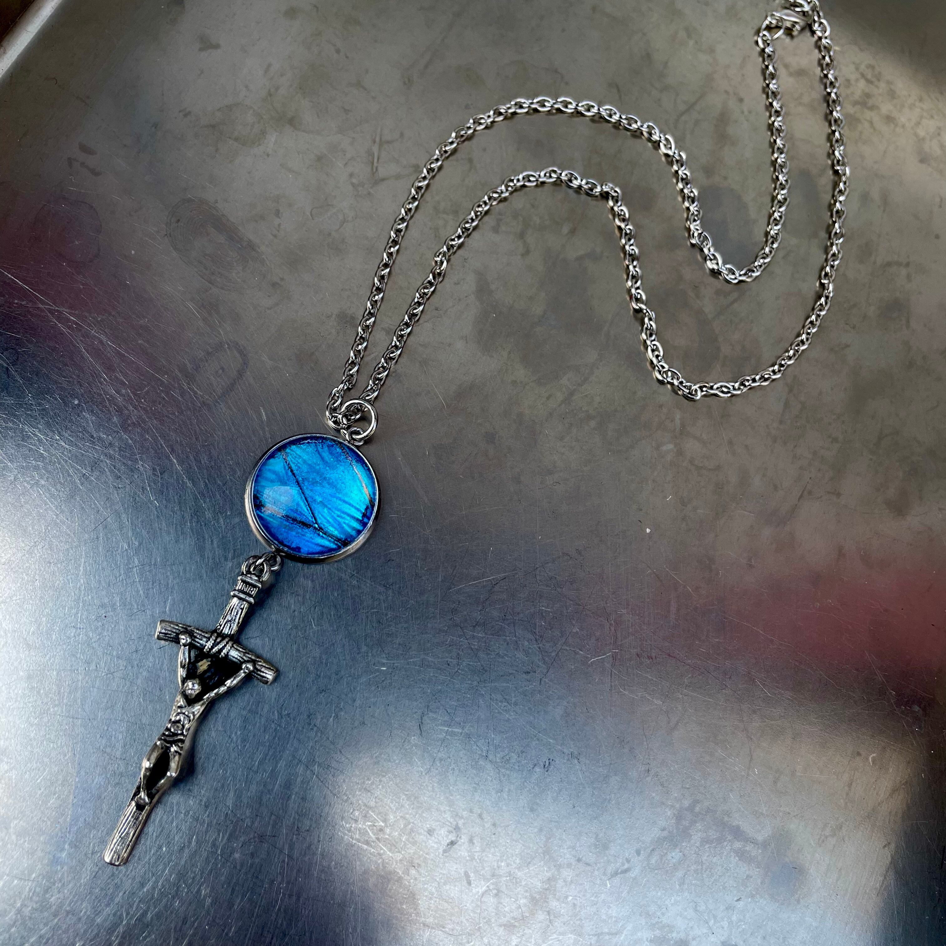 モルフォ磔ネックレス 夢見るギロチン アングラ オカルトジュエリー