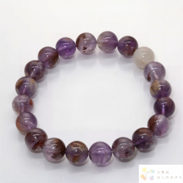 スーパーセブン（アメジストエレスチャル）のブレスレット 【万能・開運・迷いのない人生】(874)