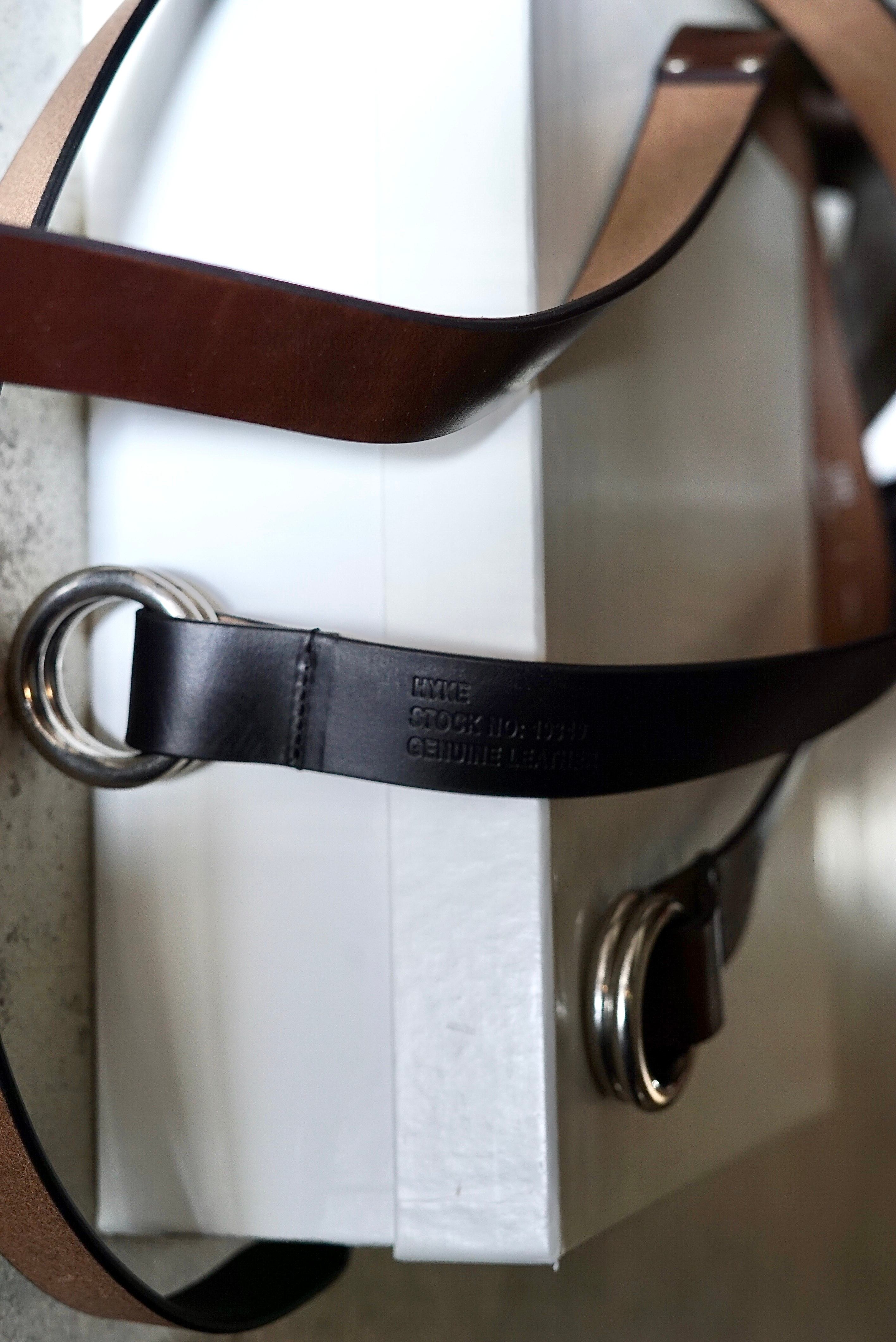 HYKE / LEATHER RING BELT (BLACK, BROWN) | JUQUI Online
