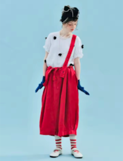 ○imakokoni　オリジナルレッドカラーオーバーオールパンツ　265545