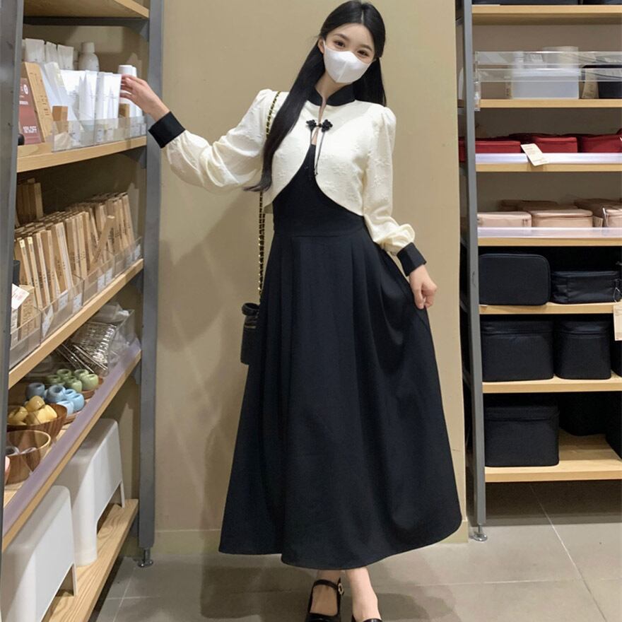 サブカル 服 地雷系 通販 ロングワンピース 長袖ジャケット 2点セット