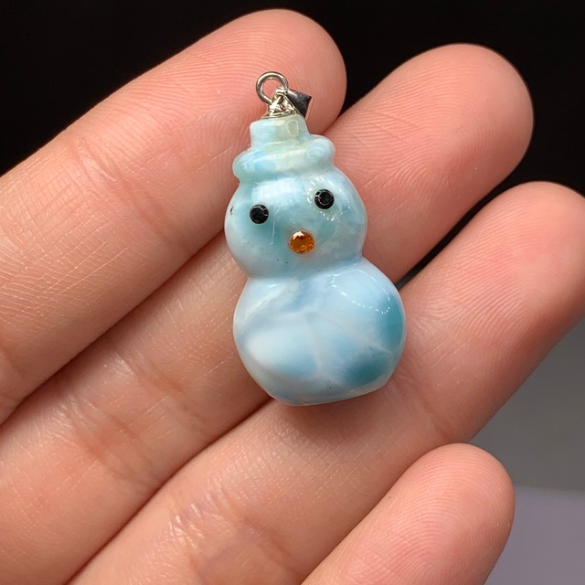 2可愛い雪だるまさん✩.*˚ラリマー雪だるま✩.*˚ペンダントトップ