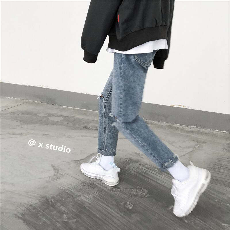 全1色 デニム パンツ ストレート カジュアル シンプル 無地