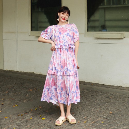 ボヘミアンスタイルロングドレス スタンダードバックレス レトロ 延命家ファッション43693069196