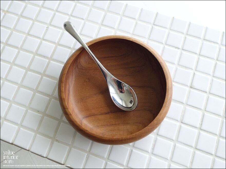 チーク無垢材 平ボウル/15cm サラダボウル 小物入れ 菓子器 木の食器