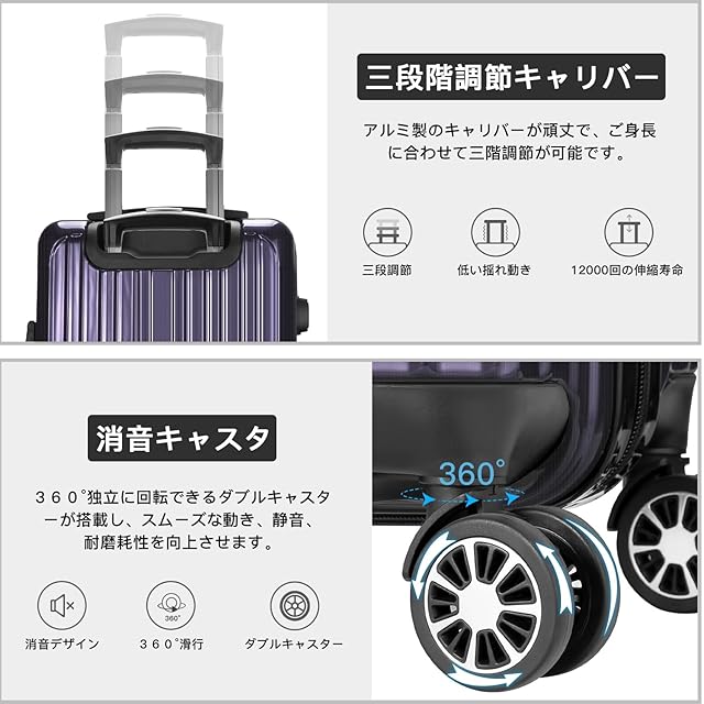 VARNIC] スーツケース キャリーバッグ キャリーケース 超軽量 大型