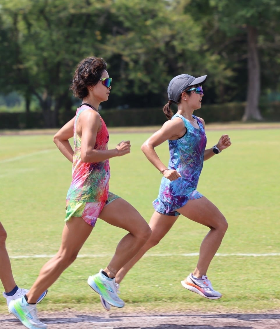 JINGER】ウィメンズ マルチポケット付きランニングパンツ【JF-2068/RED