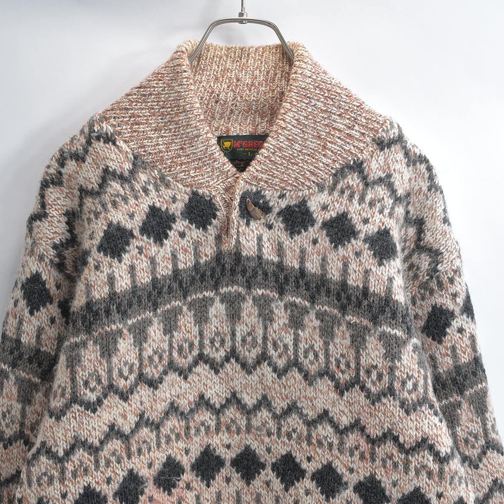 VECCHIO ボーダー グレー モノトーン ヴィンテージ ニット セーター Knit / Sweater / Cardigan | 古着屋 grin days memory 【公式】古着