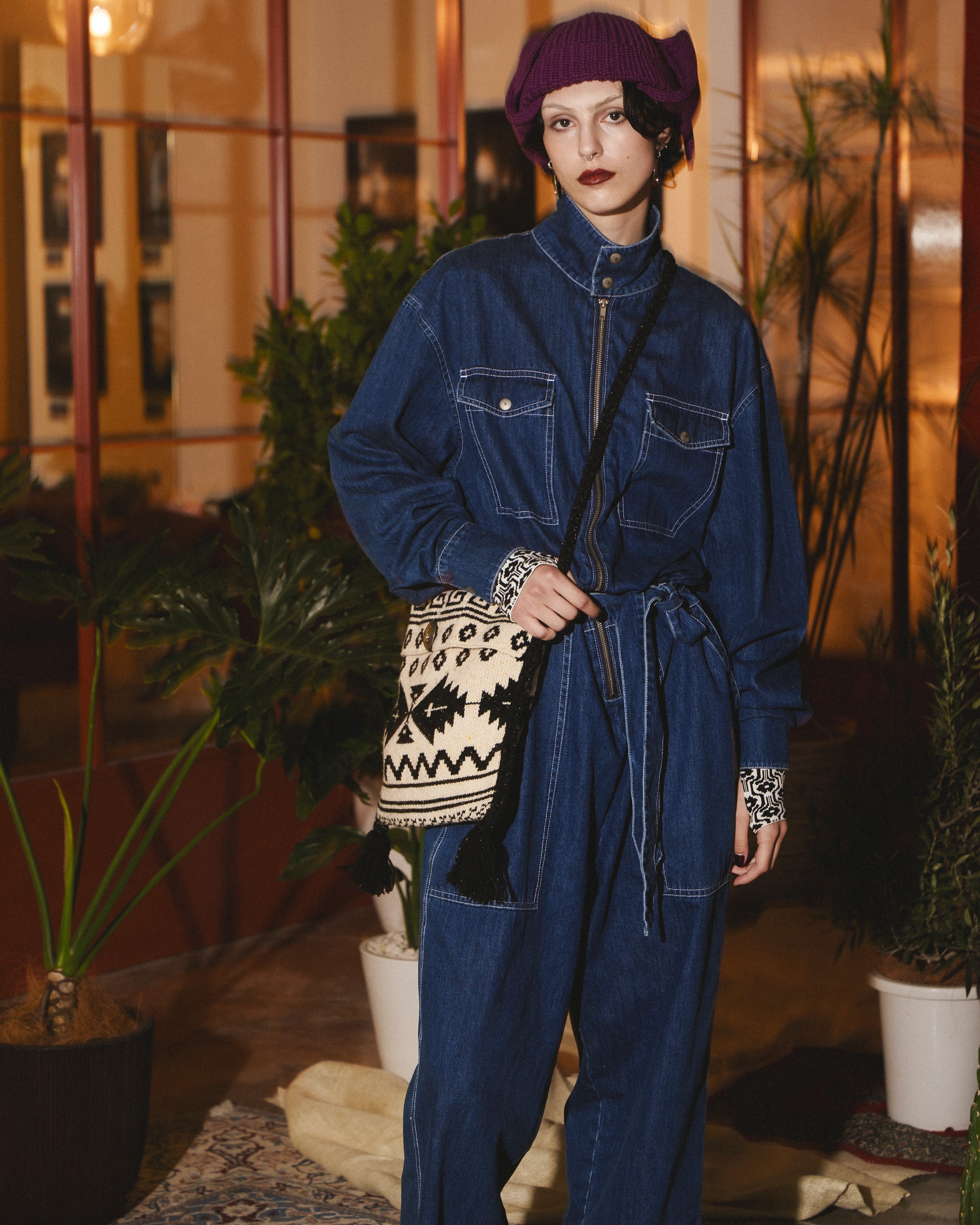 残り1点 | Fabric Jumpsuit / Denim