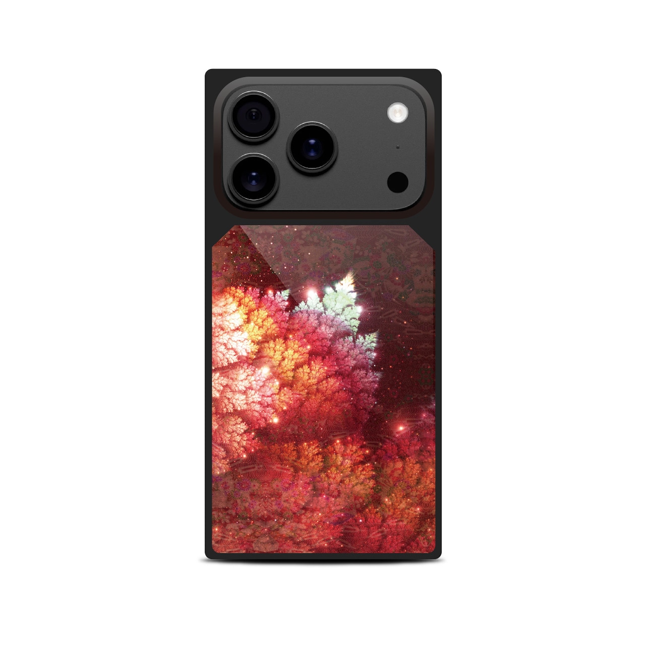 緋森 - 和風 四角型 強化ガラスiPhoneケース