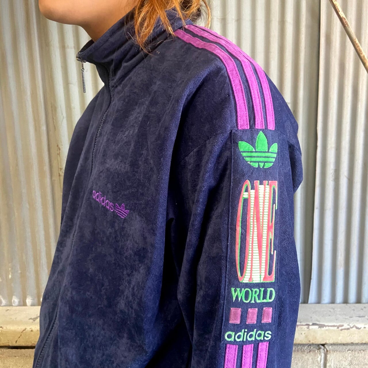 80〜90年代 フランス製 adidas アディダス ベロアジャージ ONE WORLD  