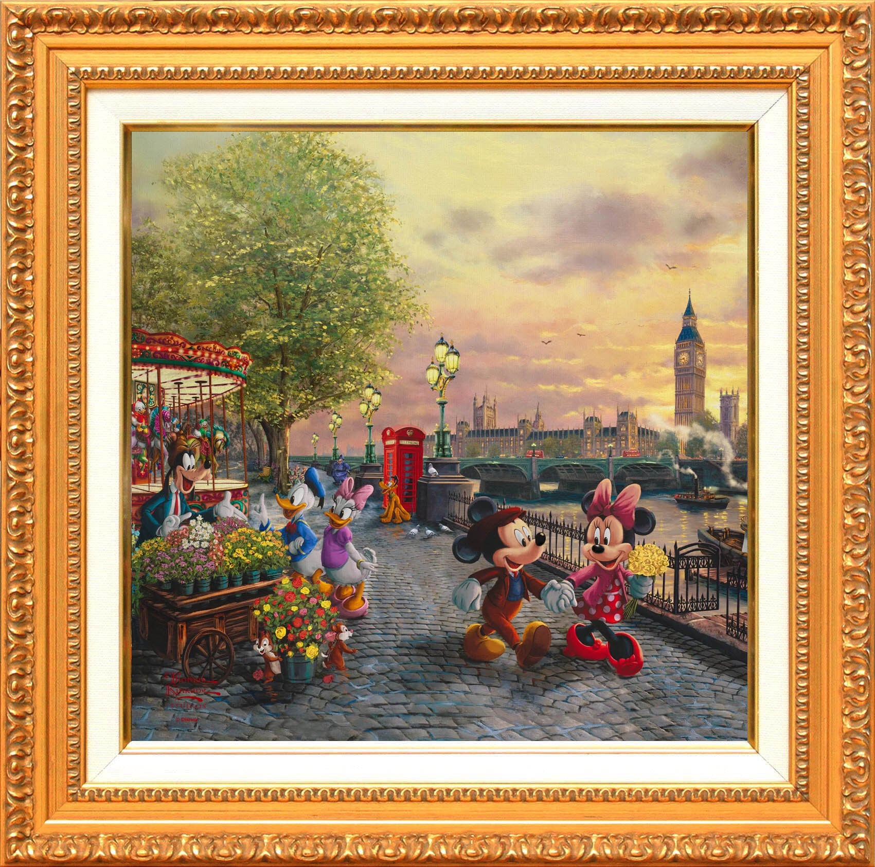 ディズニー絵画 ミッキー＆ミニー/イン ロンドン 展示用フック付 