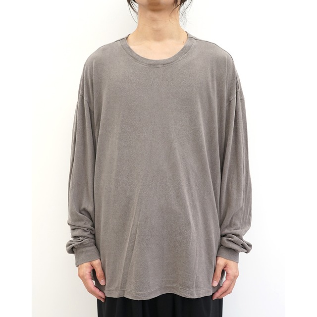 [The Viridi-anne] (ザヴィリディアン) VI-4046-01 SILK L/S T-SHIRT (GRAY KHAKI)
