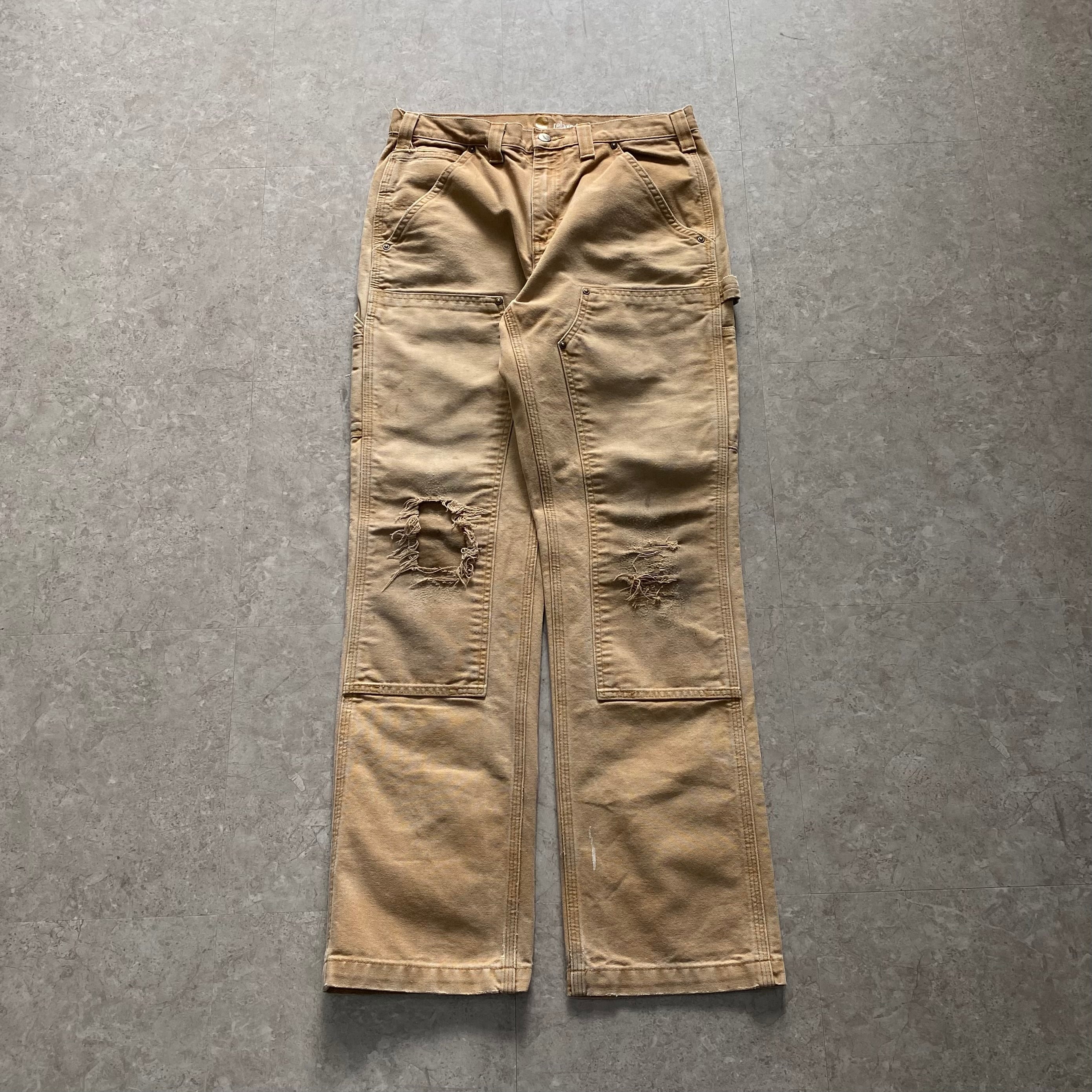 00s Carhartt double knee duck pants "beige"【仙台店】
