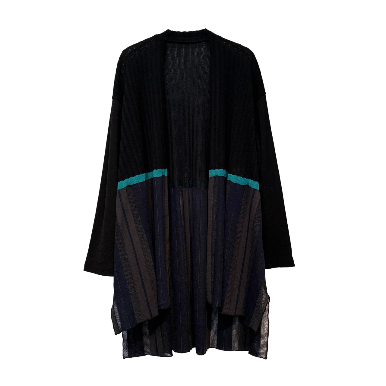 【最新作】風通ストライプ×ラメ カーディガン【264-2219】Breathable striped cardigan with glitter