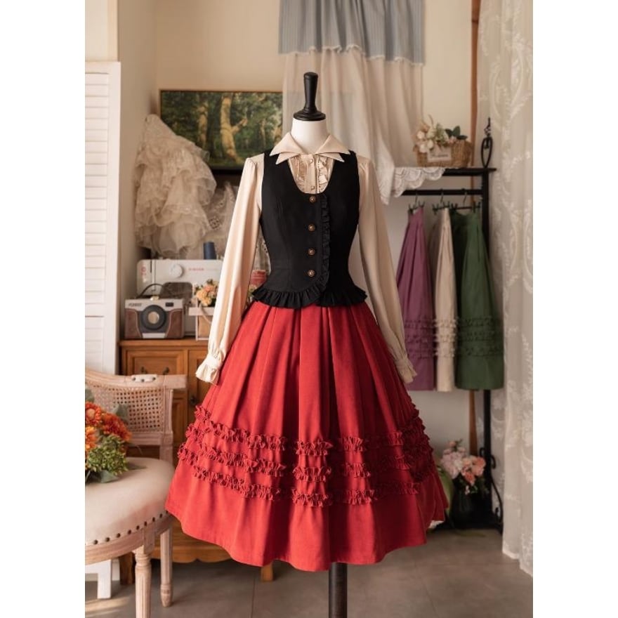 SEASONZ クラロリ ベスト フリル 上品 大人増し ガーリー 甘め