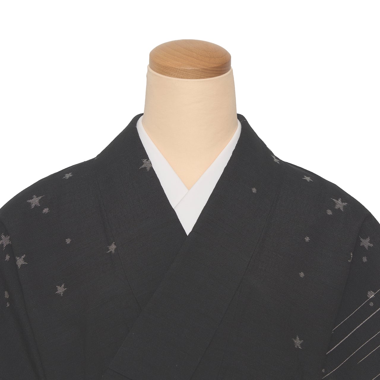 日本工芸会正会員 樋口隆司 星と月とフクロウとうさぎの模様 越後絹