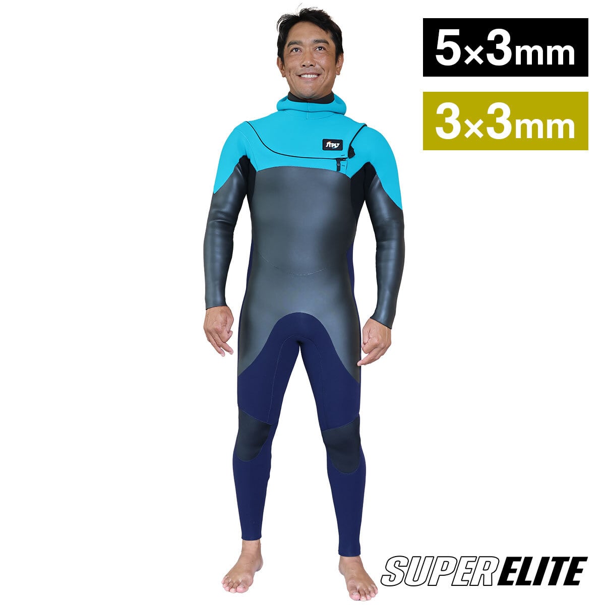 セミドライ ウェットスーツ ネオチェストジップ SUPER ELITE メンズ