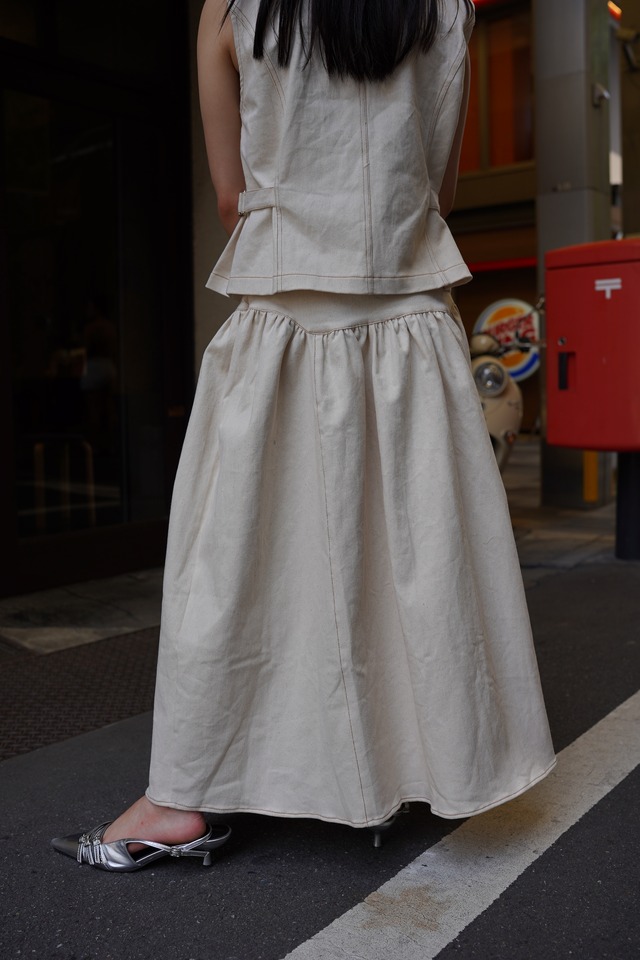 QUINCEY DRILL MIDI SKIRT