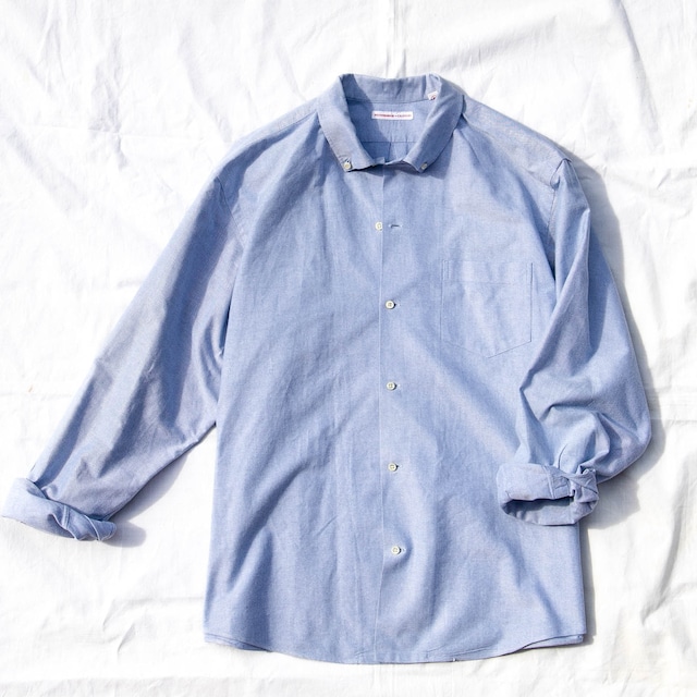 【新品】SUNSHINE＋CLOUD MINTENS限定品  B.D OXFORD SHIRTS BIG SIZE  WEST ／ サンシャインクラウド ウエスト ボタンダウン オックスフォードシャツ ビッグサイズ ブルー サイズ４（XL）サイズ５（XXL）日本製