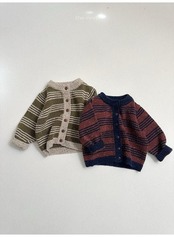 〖取寄〗韓国子供服 / 26winter / minirobe / ラインカーディガン / キッズ *S~XL*