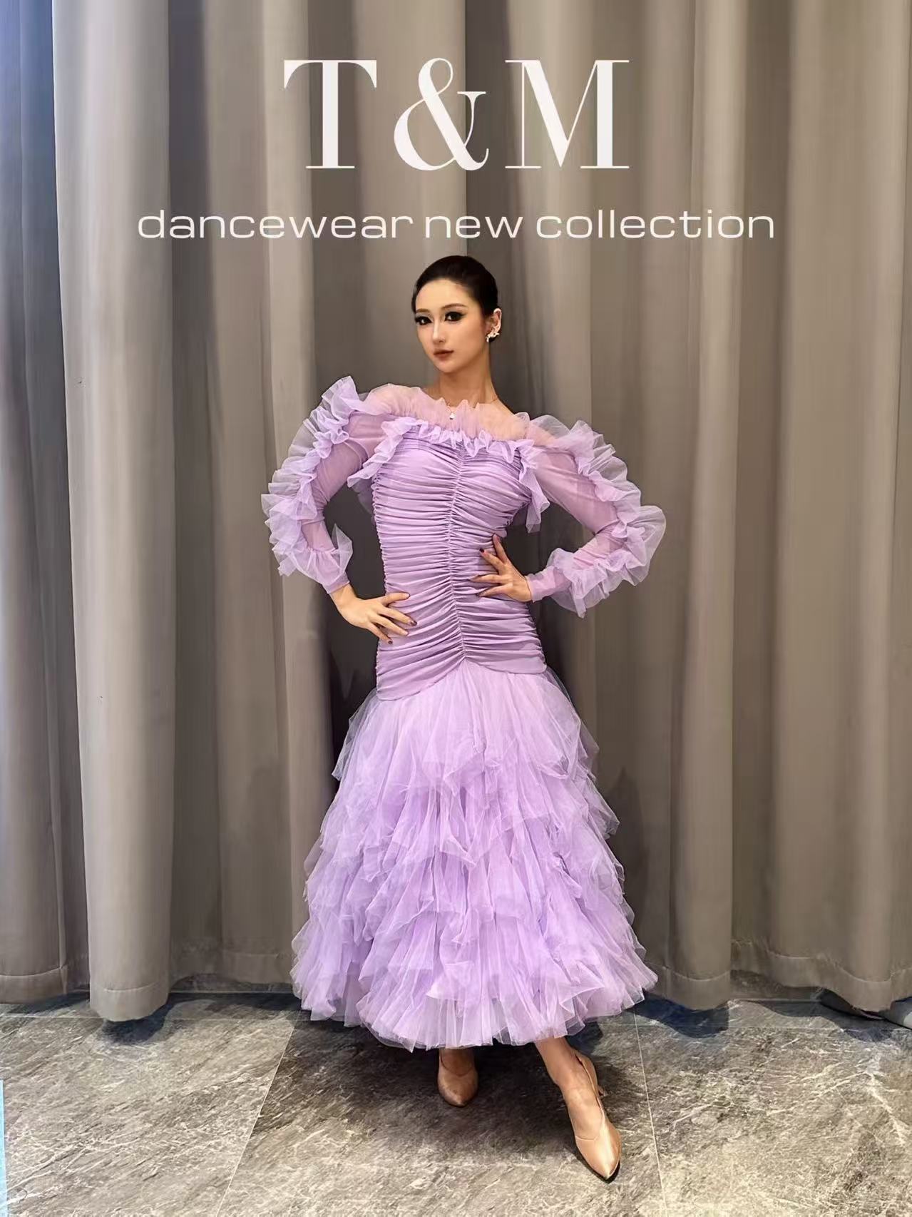T＆M紫ワンピース | 社交ダンスウェアSTUNNINGDANCEWEAR