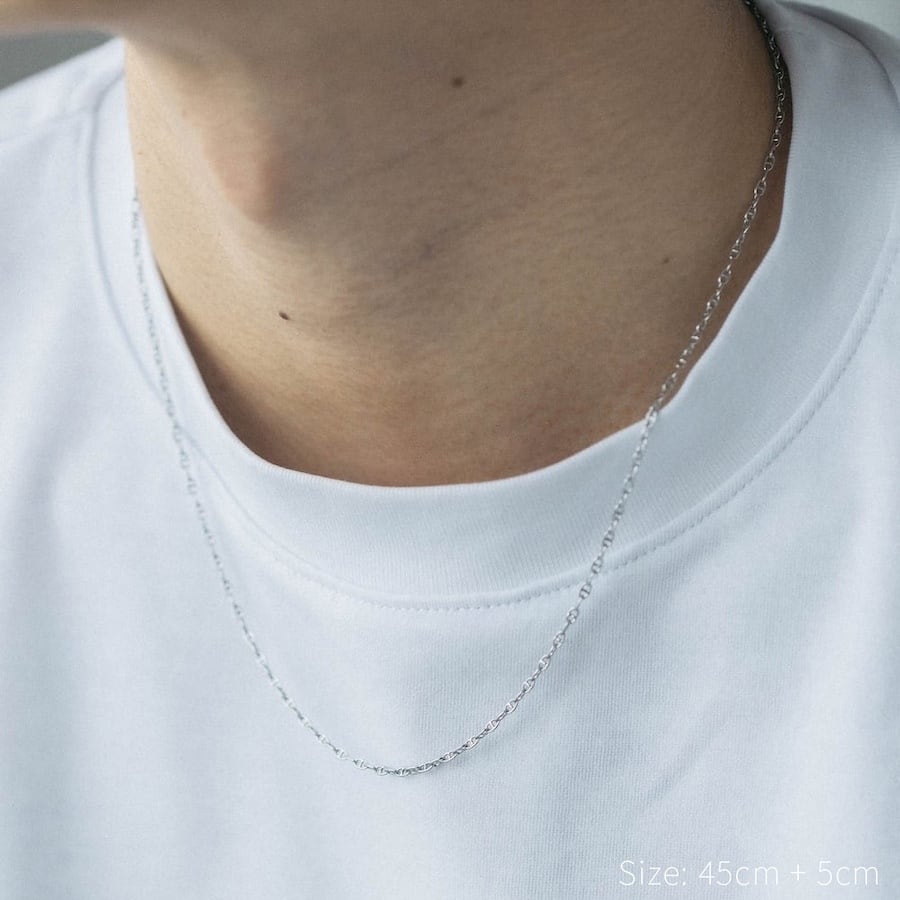 fine anchor chain necklace (silver) #n84 | garcia
