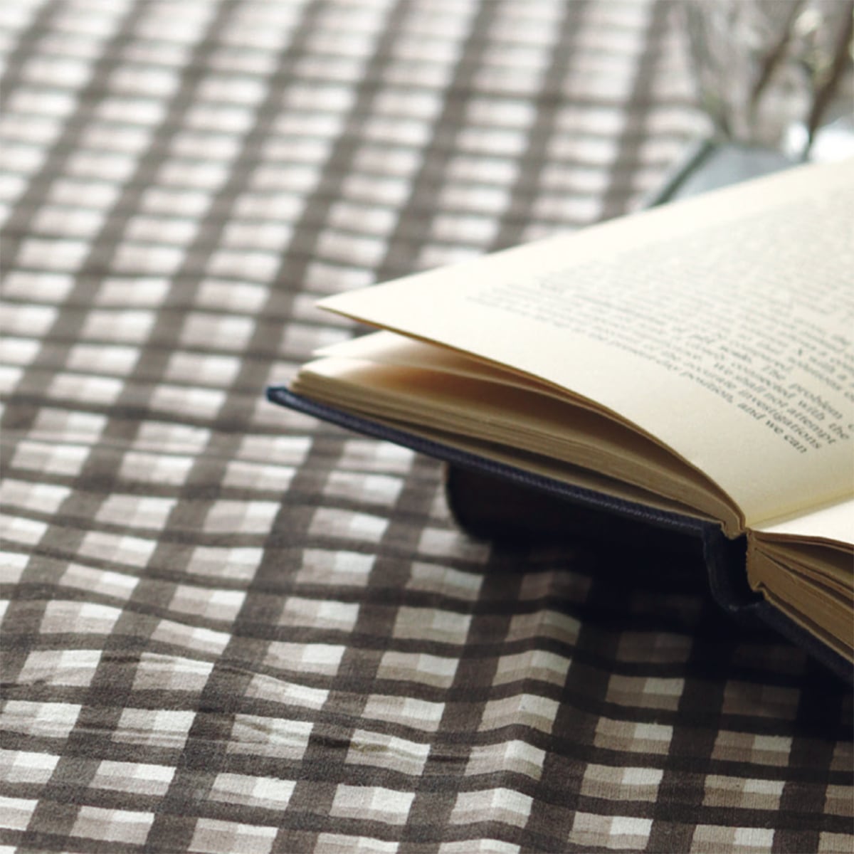アンプレッシオン テーブルクロス チェック チャコール|3color ブロックプリント ナチュラル ベーシック 自然 エシカル