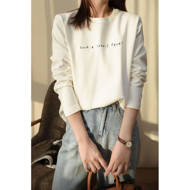 Such a lovely face ロゴ微起毛プルオーバー 　B0141