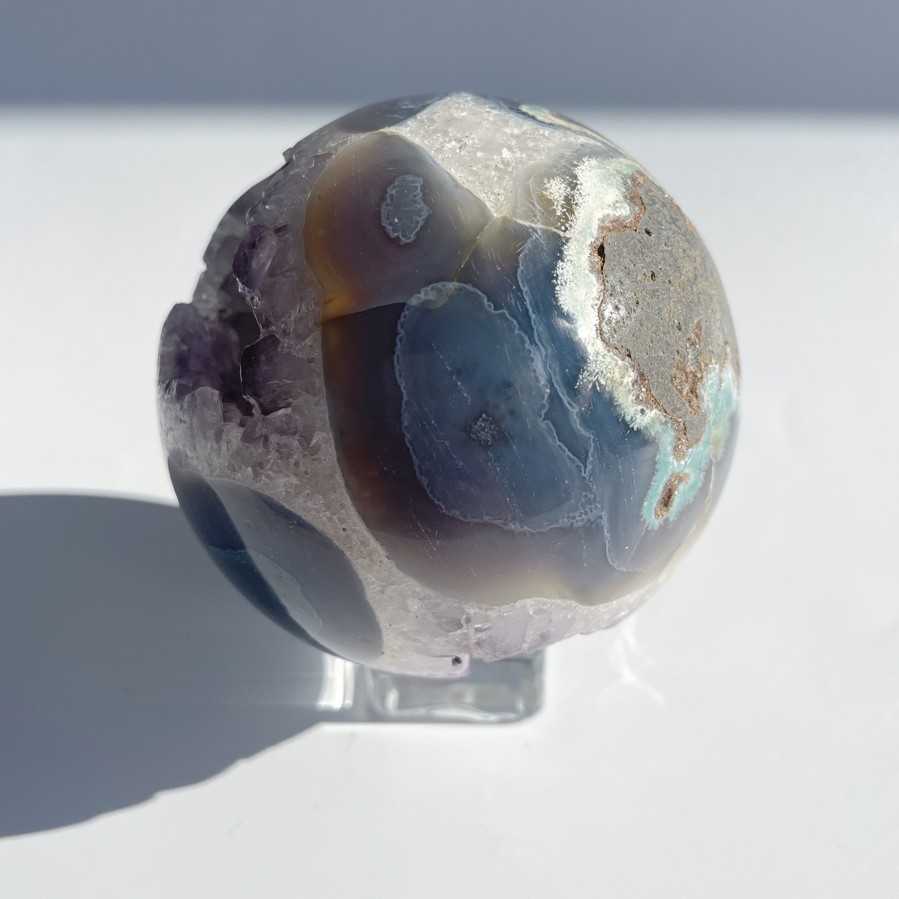 アゲート×アメジストジオード スフィア（丸玉）13◇Agate×Amethyst