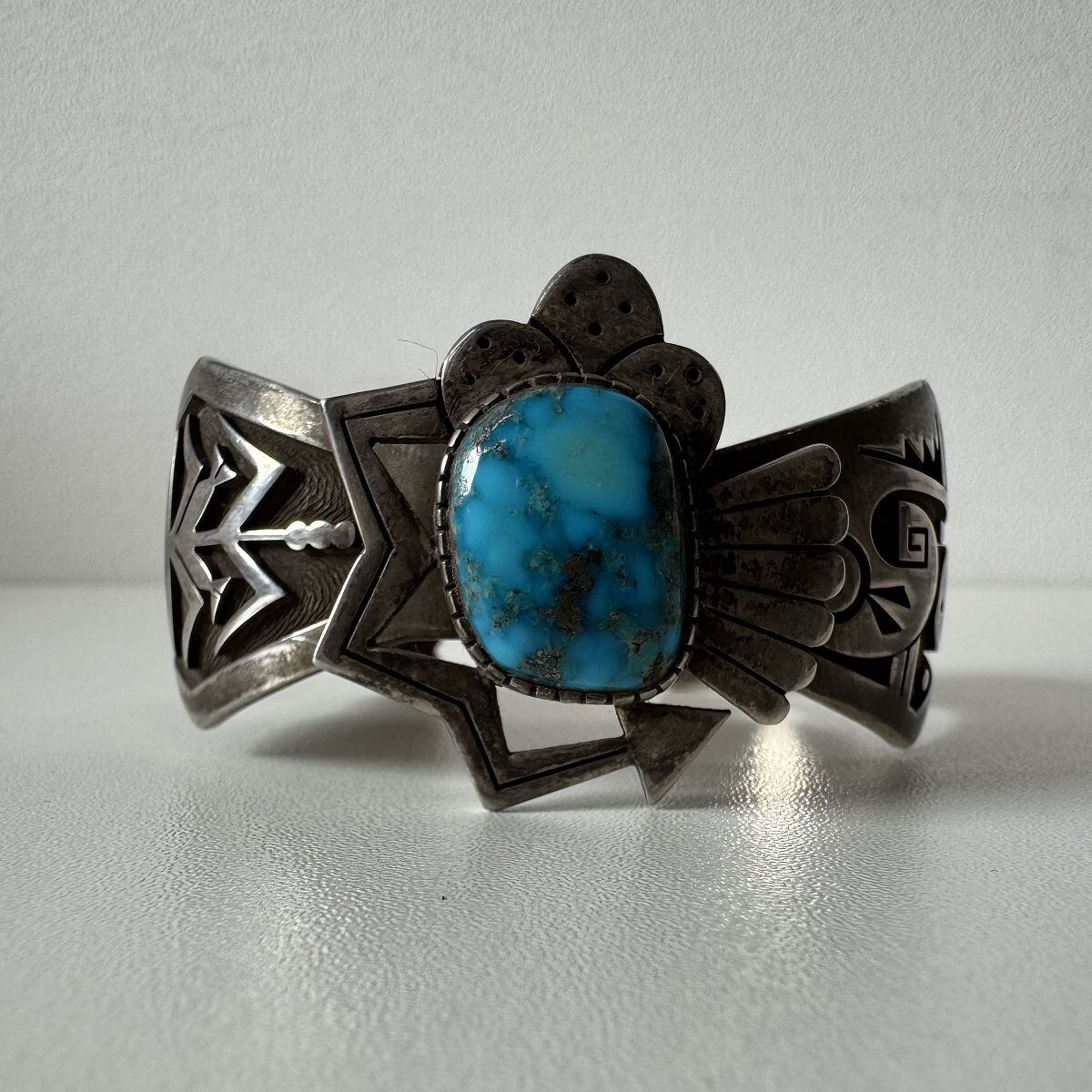 nn ●HOPI・ホピ族ココペリ●ターコイズ●シルバーバングル●ビンテージ ○HOPI・ホピ族ココペリ○ターコイズ○シルバーバングル○ビンテージ