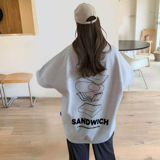 Y-3623　2024春新作♡SANDWICHプリントスウェット　ホワイトメランジ　0202