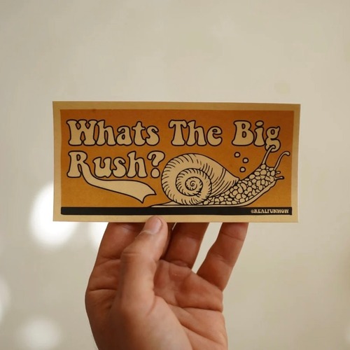 Real Fun, Wow! "What's The Big Rush?" Bumper Sticker