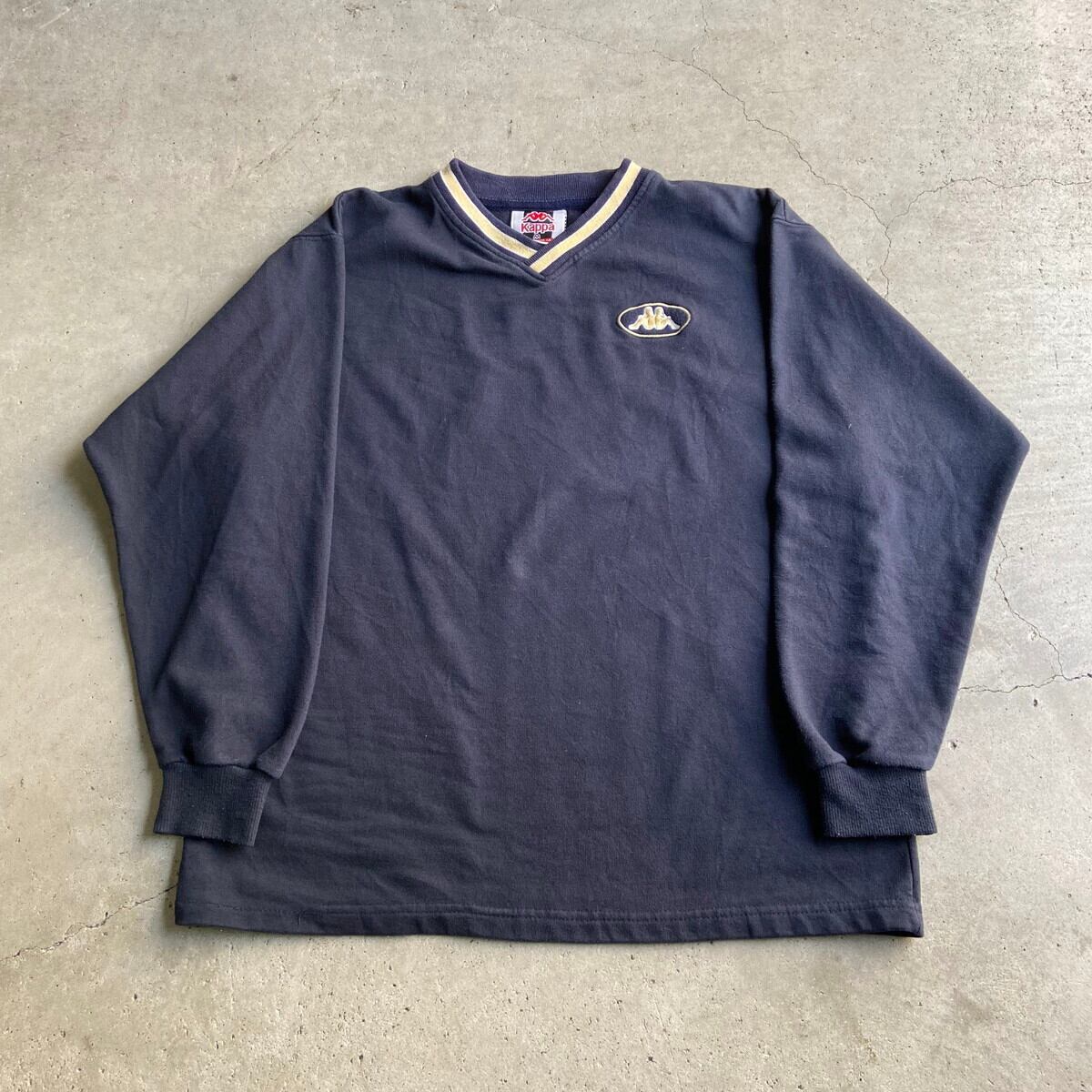 Kappa ビンテージスウェット 90年代 KAPPA カッパ Vネック 刺繍ロゴ スウェットシャツ メンズM