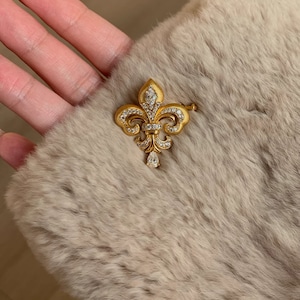 vintage fleur-de-lis brooch(2type)<a3351>
