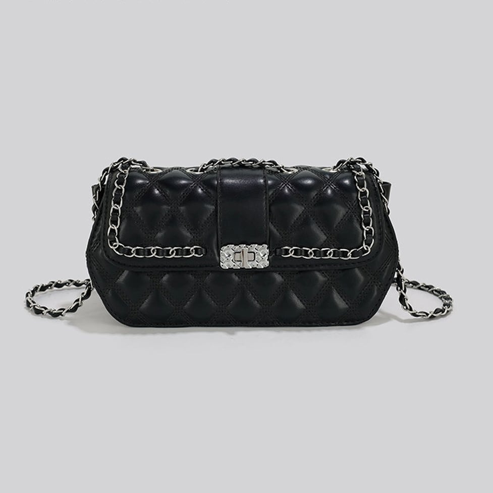 quilted chain strap bag / l0751