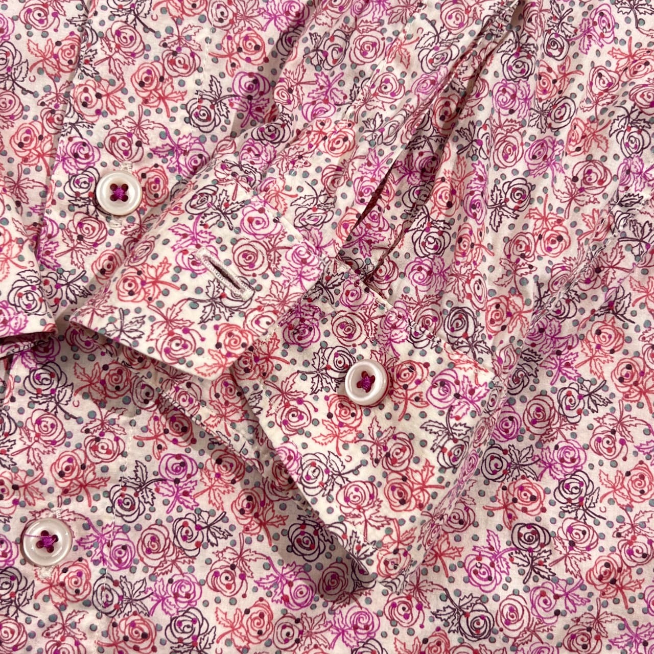 ARAMIS アラミス ローズ 花柄 長袖 シャツ M /ピンク系 メンズ