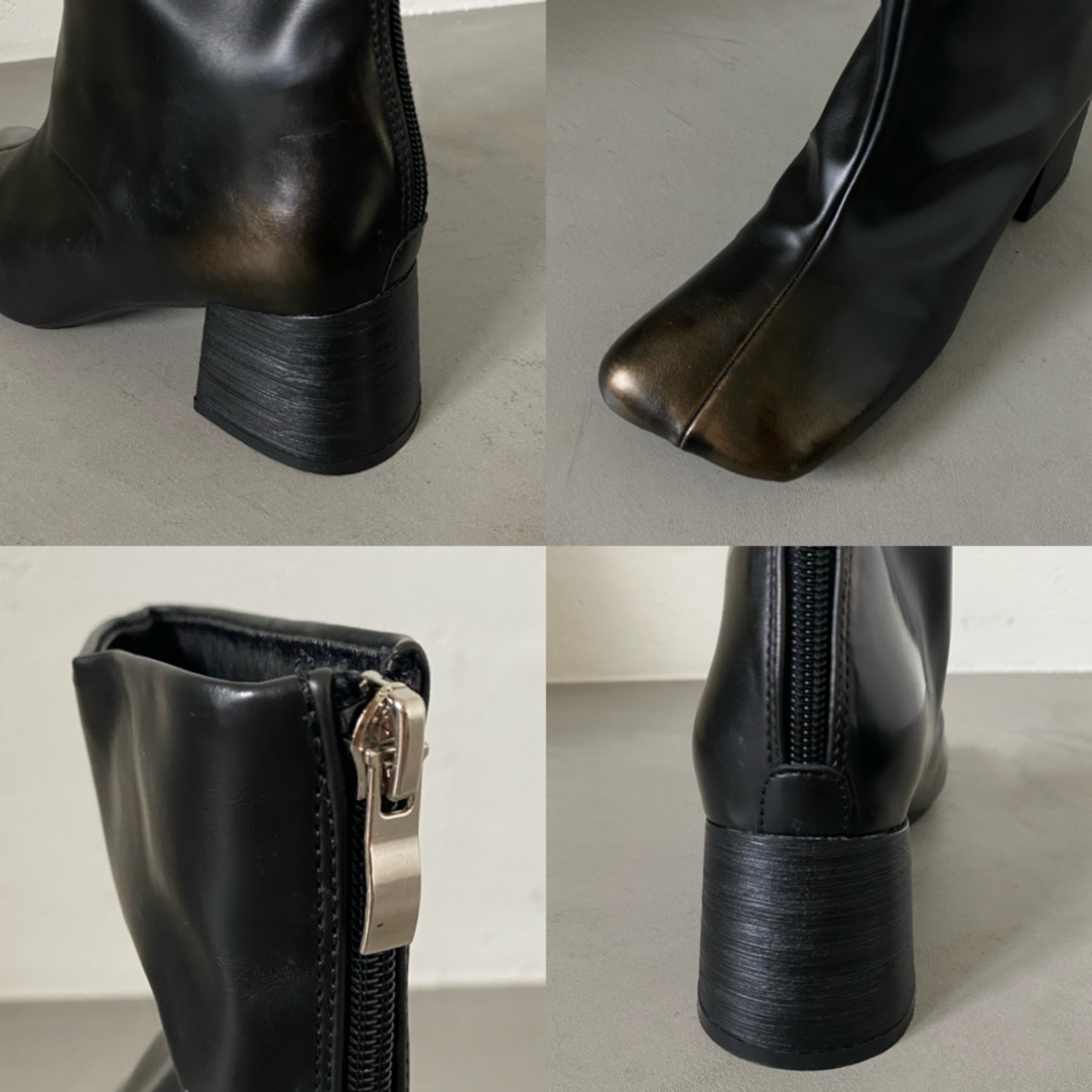 【受注予約:11月下旬入荷予定】Bronze fade square toe boots/black