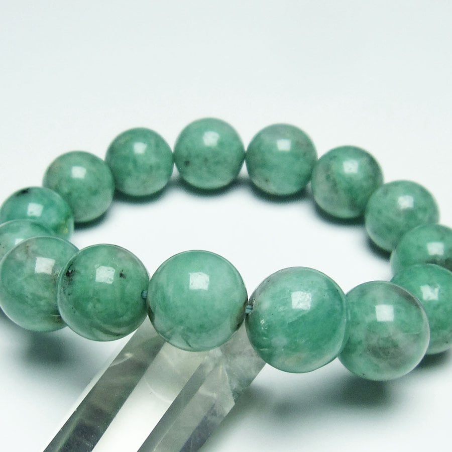 エメラルド ブレスレット 15mm Emerald Bracelet 緑玉 翠玉 一点物 111-26100