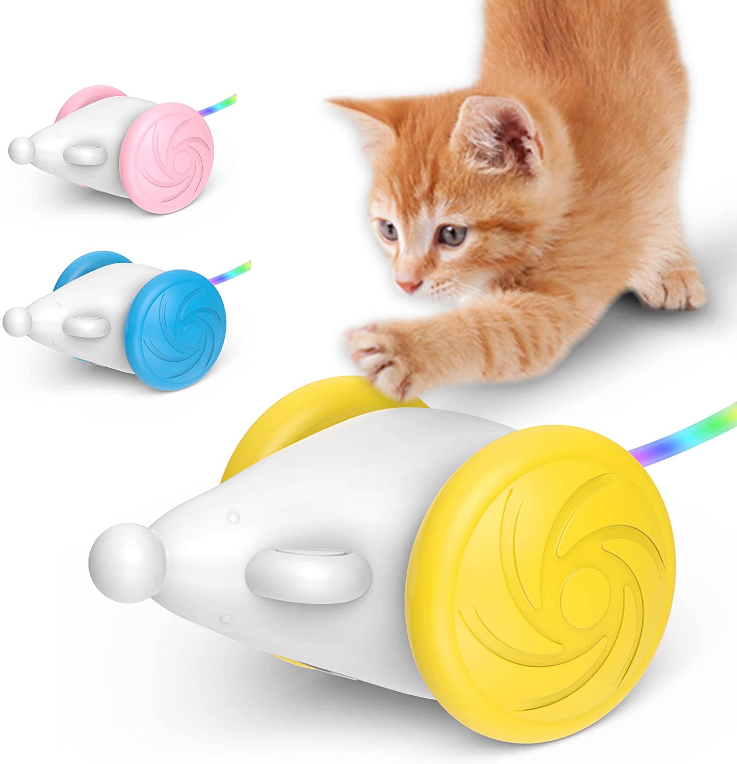 新品未使用 猫 電動おもちゃ 電動猫じゃらし 自動 ネズミ 首輪付き