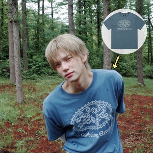 ★TWS シニュ 着用！【WELLBEING EXPRESS】Oversized PEACE pigeon Half Sleeve Blue
