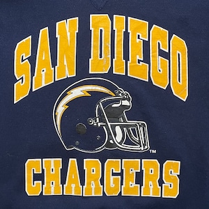 【BIKE】90s USA製 NFL San Diego Chargers アーチロゴ プリント スウェット トレーナー アメフト M オールド ヴィンテージ  US古着