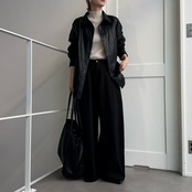 Eco leather maxi tote bag/black