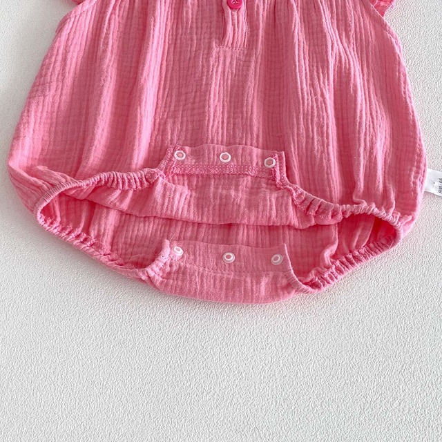 【セット】いちご刺繍フリル襟ロンパースヘアゴムセット - 14