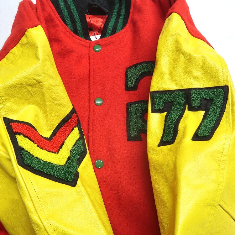 古着 未使用 Eninae Designs 袖レザー スタジャン ワッペン 刺繍