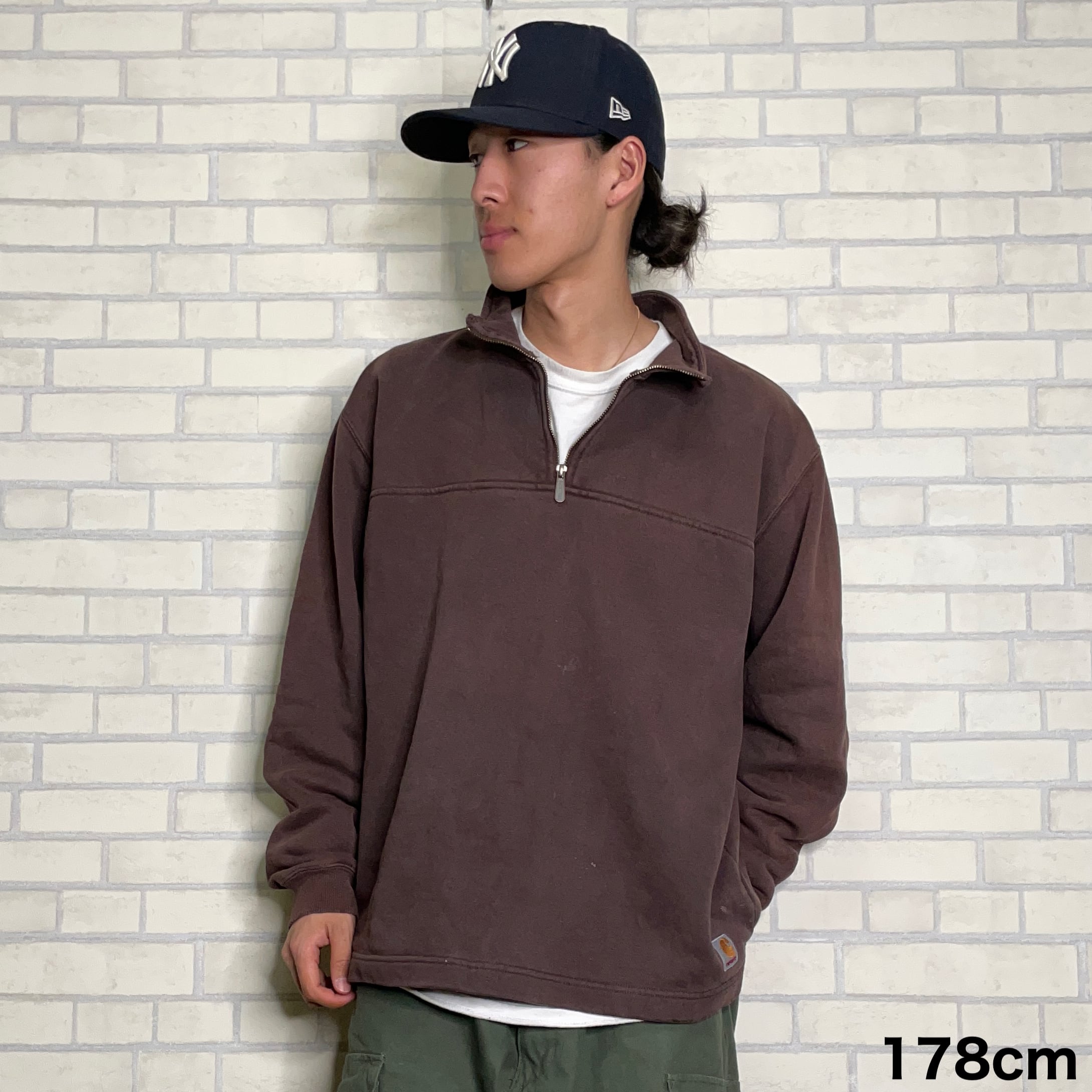 Carhartt ハーフジップスウェット L 厚手 ヘビーコットン ワン